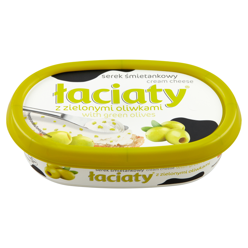 Serek śmietankowy Łaciaty z zielonymi oliwkami