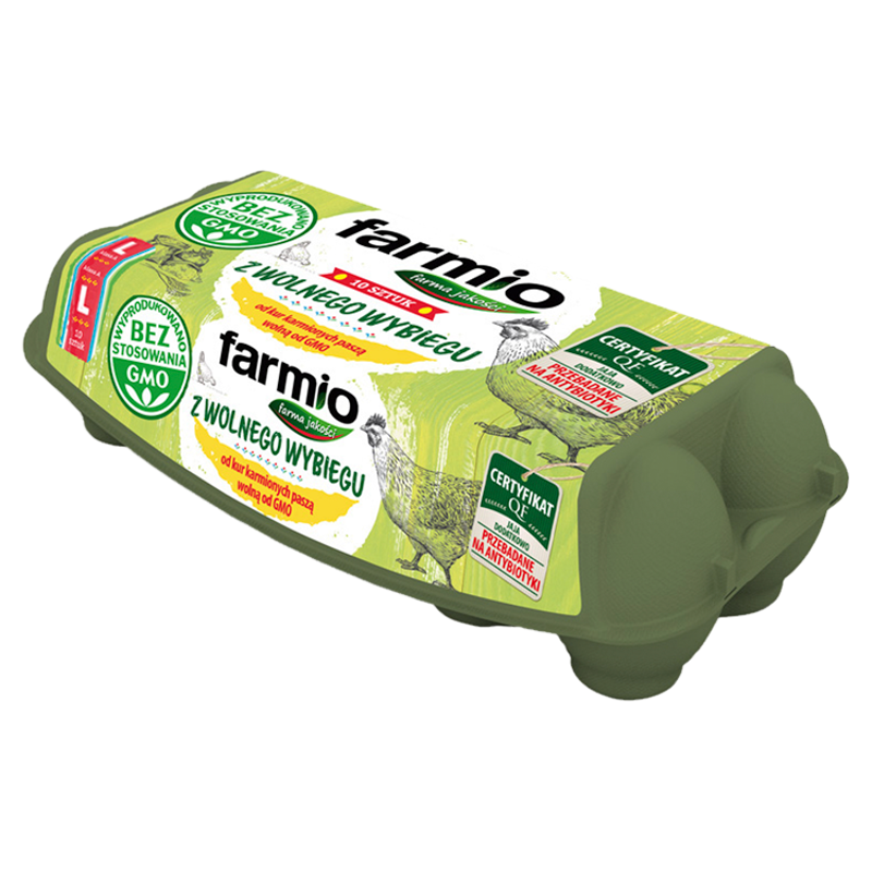 Jaja kurze z wolnego wybiegu BEZ GMO (rozmiar L) - 10 szt.