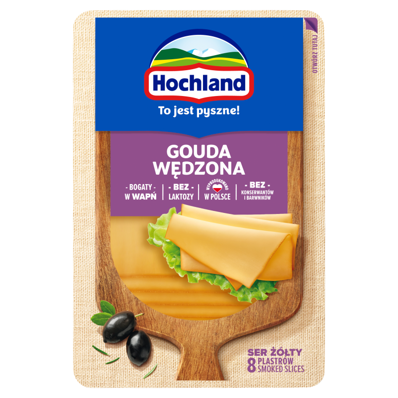 Ser żółty Gouda wędzona (plastry)