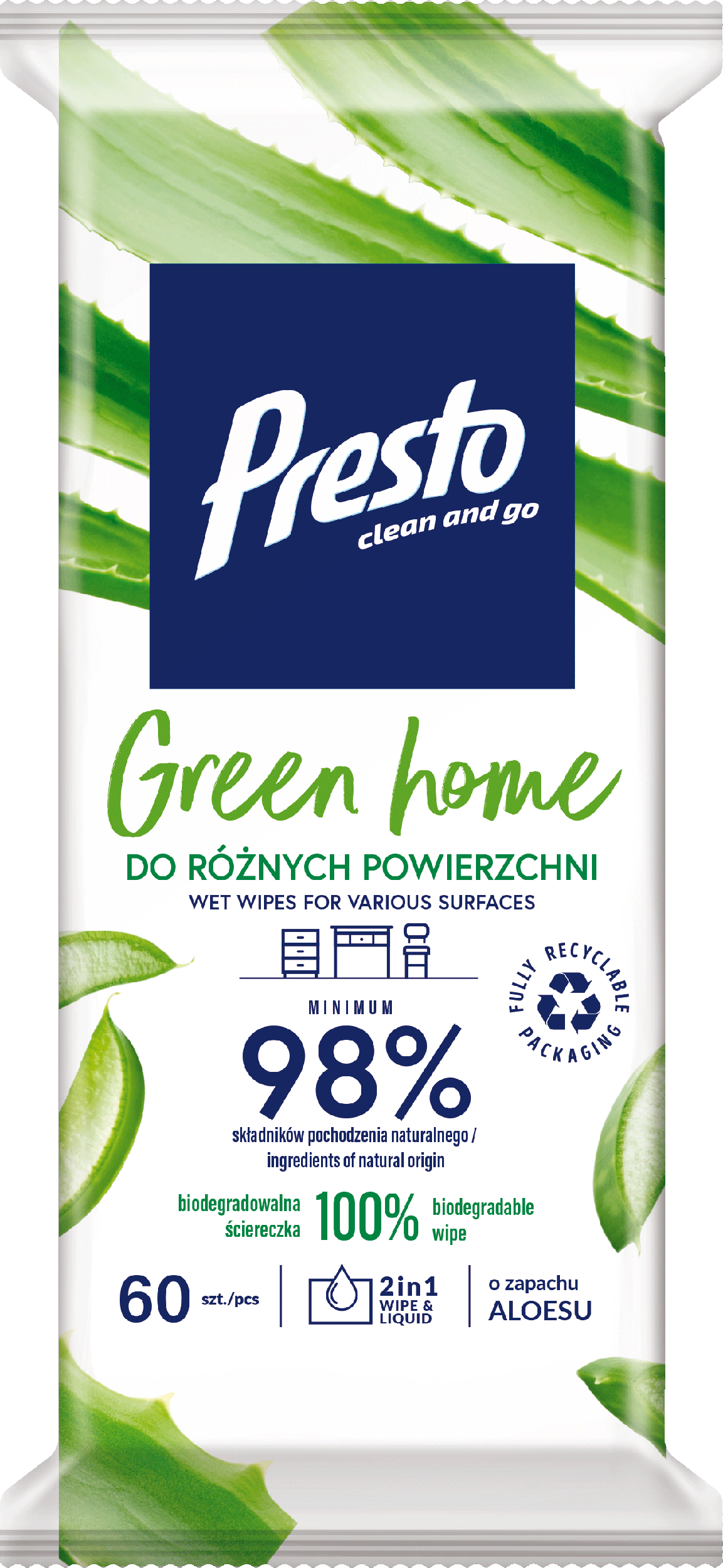 Ściereczki nawilżane czyszczące uniwersalne 60 szt.