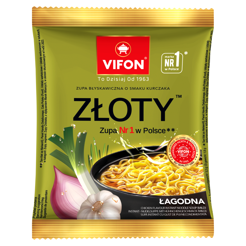 Zupa błyskawiczna o smaku złoty kurczak (łagodna)