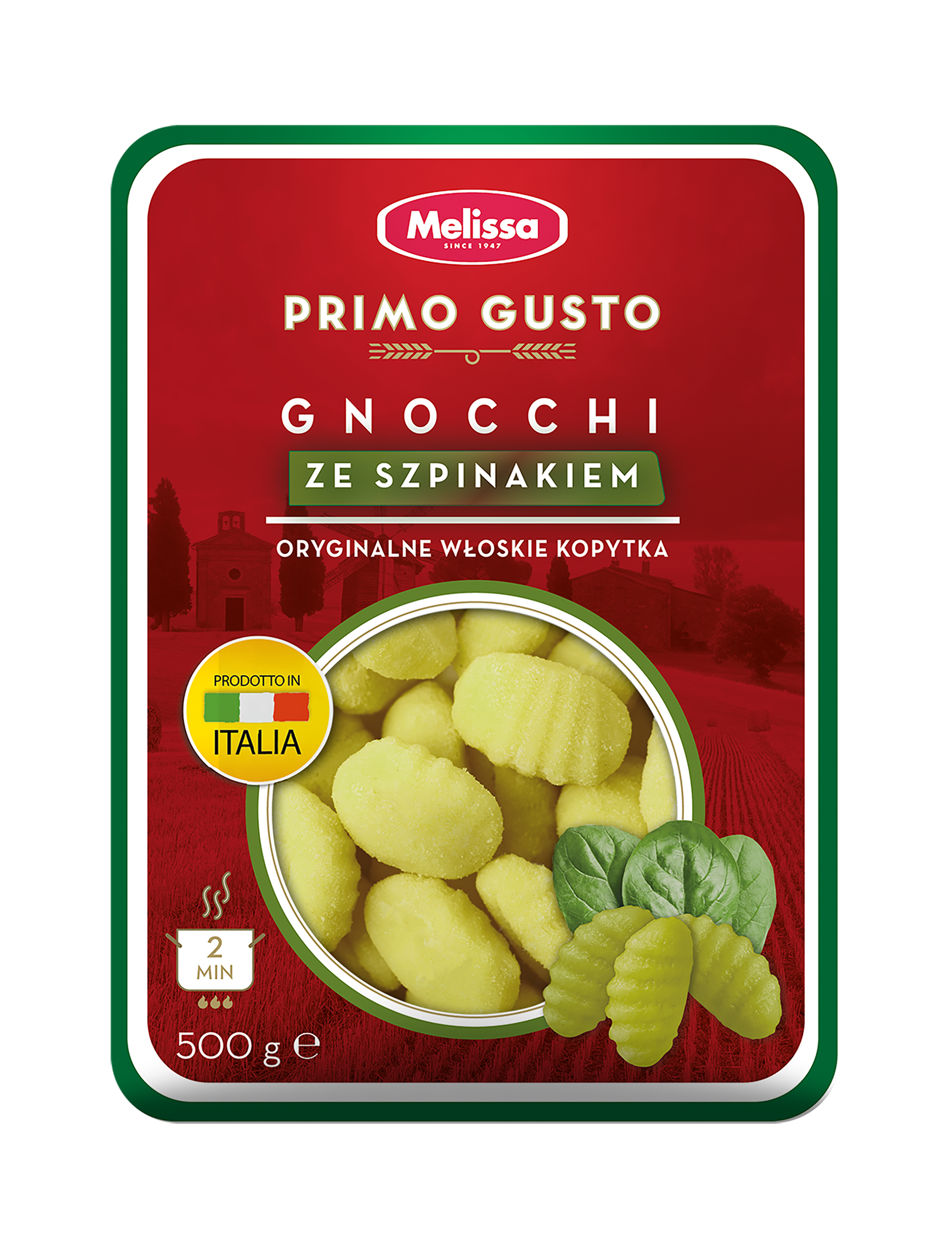 Gnocchi (włoskie kopytka) ze szpinakiem
