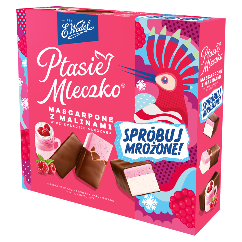 Ptasie Mleczko Mascarpone z malinami - mrożone!