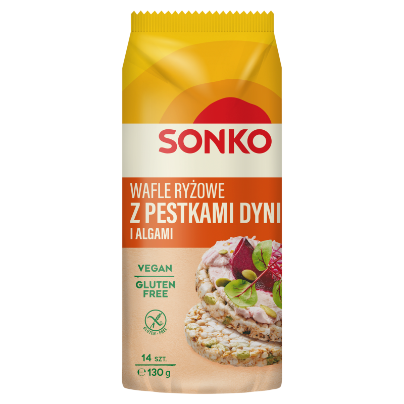 Wafle ryżowe z pestkami dyni (bezglutenowe)