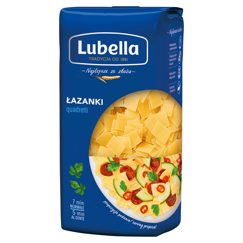 Makaron łazanki (quadretti)