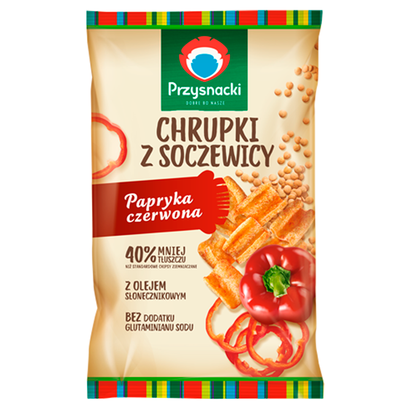 Chrupki z soczewicy o smaku papryki