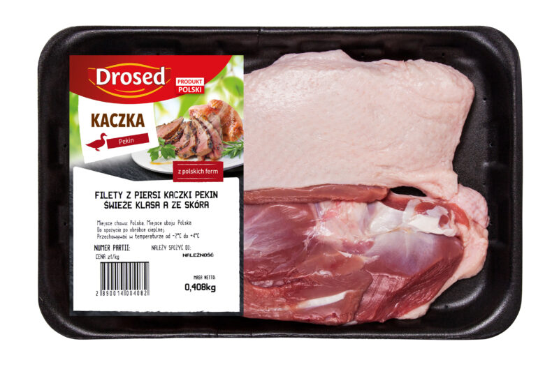 Filet z piersi kaczki Pekin ze skórą KLASA A świeży (400g-600g)