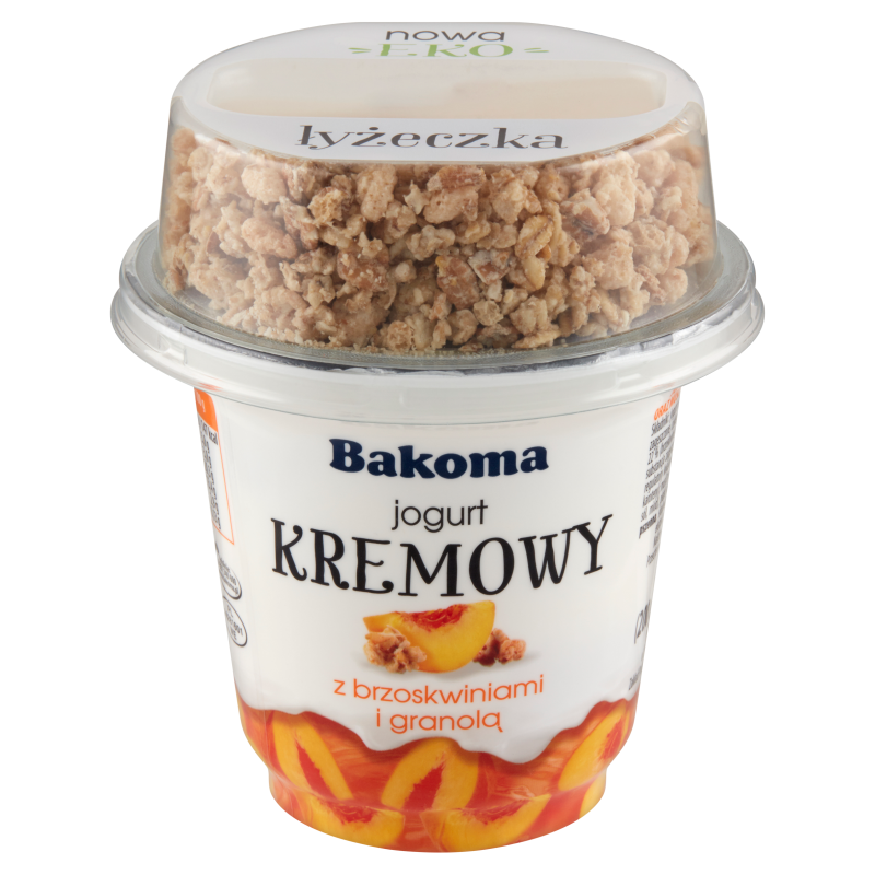 Jogurt kremowy z brzoskwiniami i granolą