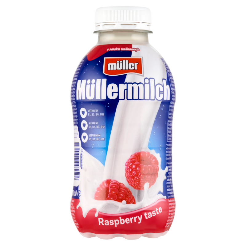 Napój mleczny o smaku malinowym