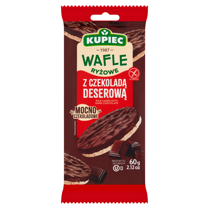 Wafle ryżowe w czekoladzie deserowej