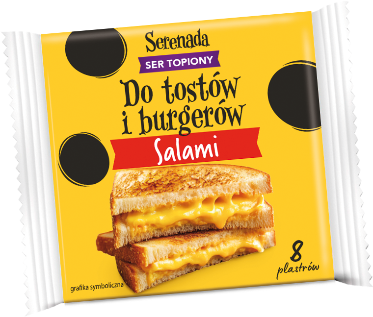 Ser topiony w plastrach do tostów i burgerów Salami