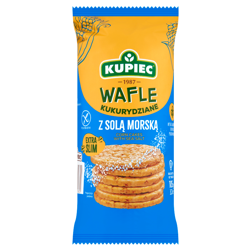Wafle kukurydziane z solą morską (bezglutenowe)