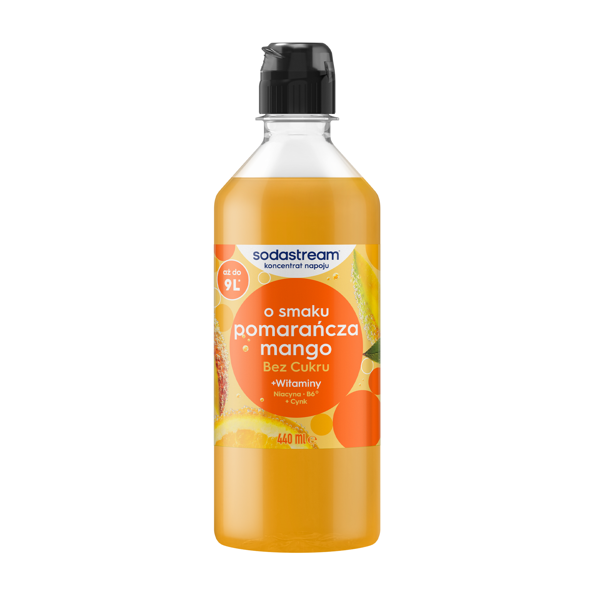 Syrop o smaku pomarańcza-mango bez cukru