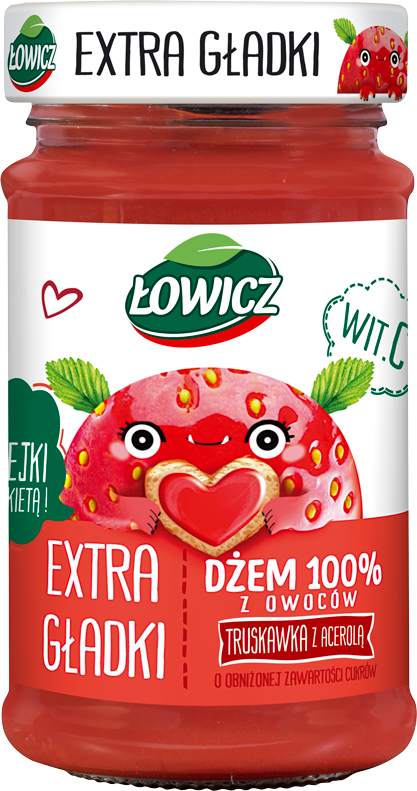 100% z owoców Dżem extra gładki truskawkowy z acerolą