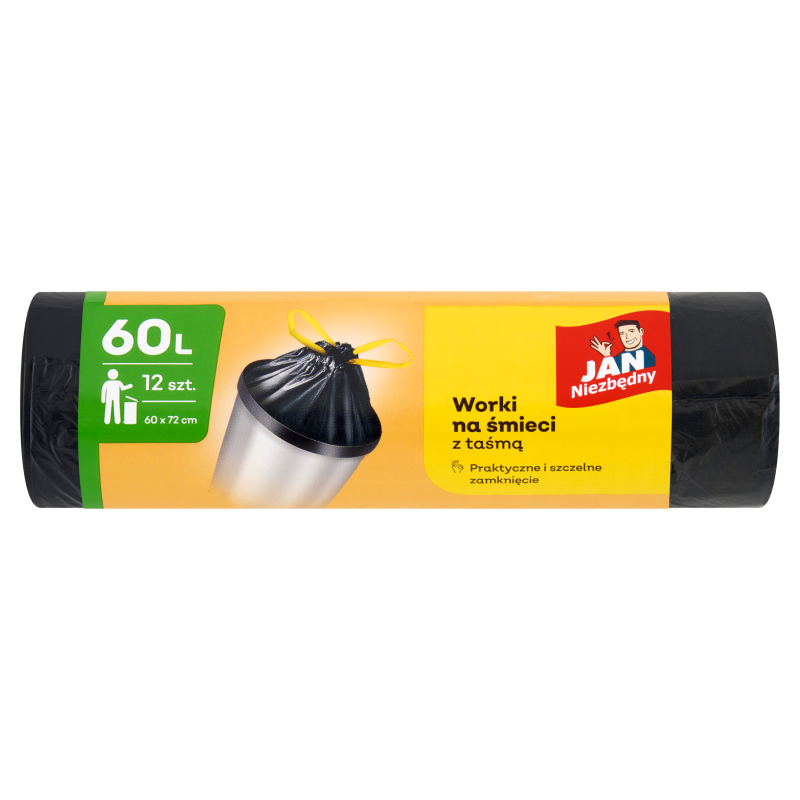 Worki na śmieci z taśmą 60l 12 szt