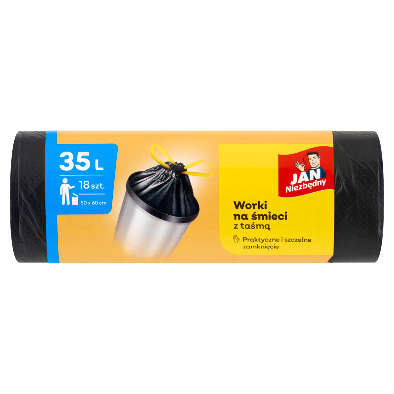 Worki na śmieci z taśmą 35l 18 szt