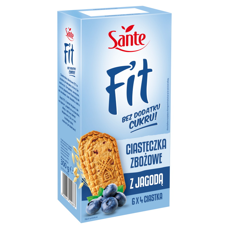 Ciasteczka zbożowe z jagodą bez cukru 10 szt.