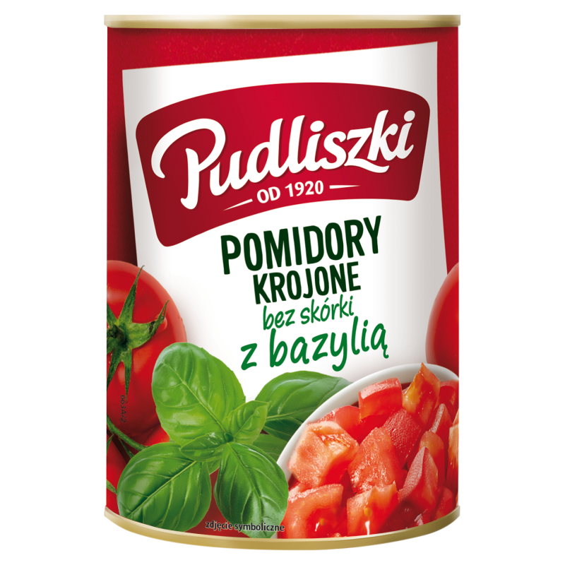 Pomidory krojone z bazylią (bez skórki)