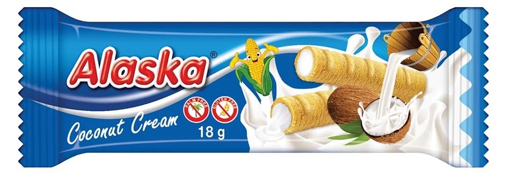 Rurki kukurydziane nadziewane kremem kokosowym - bezglutenowe