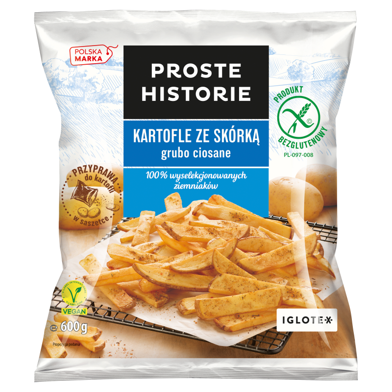 Kartofle ze skórką grubo ciosane bezglutenowe