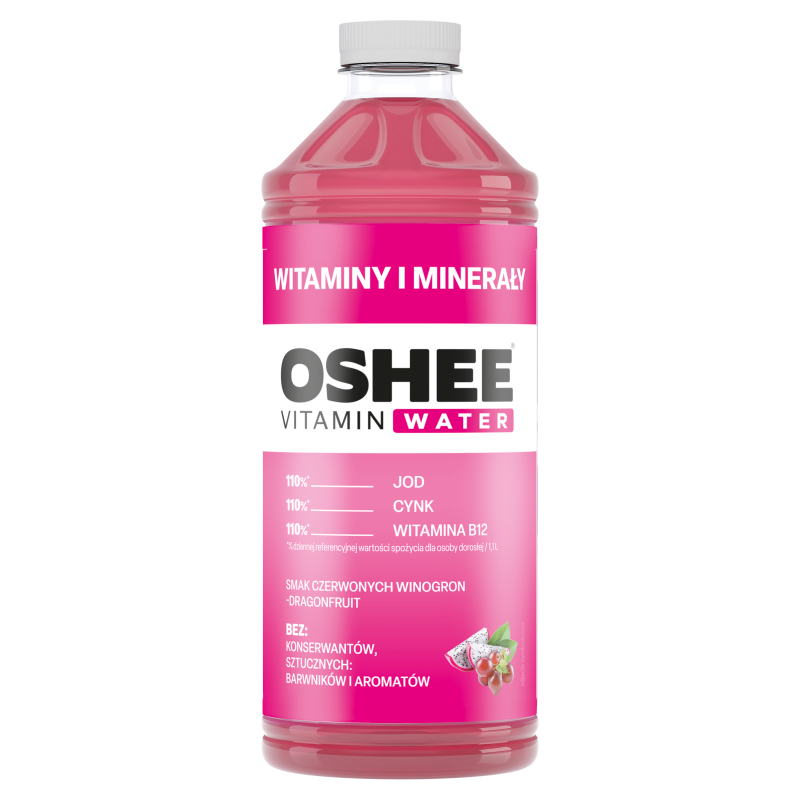 Napój niegazowany Witaminy & Minerały o smaku czerwonych winogron i dragonfruit