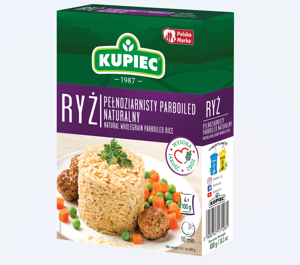 Ryż pełnoziarnisty parboiled naturalny (4x100g)