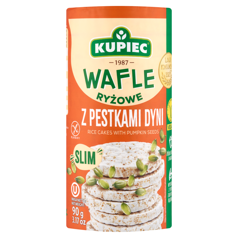 Wafle ryżowe z pestkami dyni (bezglutenowe)