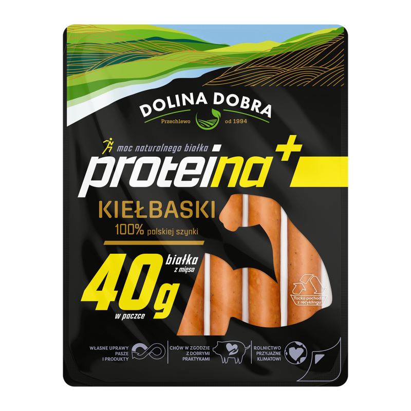 Kiełbaski proteina + 100% polskiej szynki