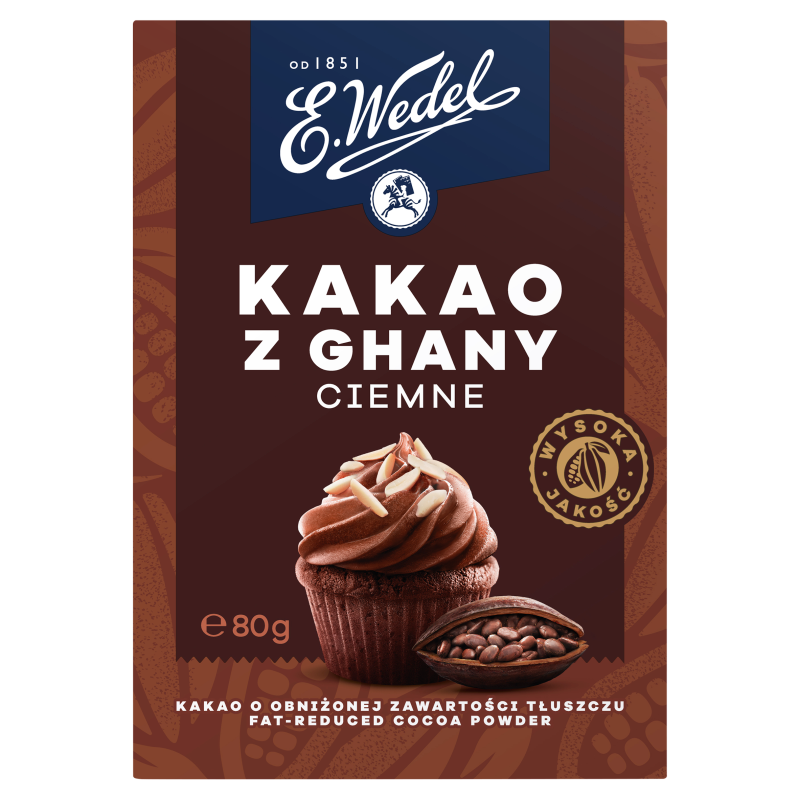 Kakao ciemne z Ghany (o obniżonej zawartości tłuszczu)