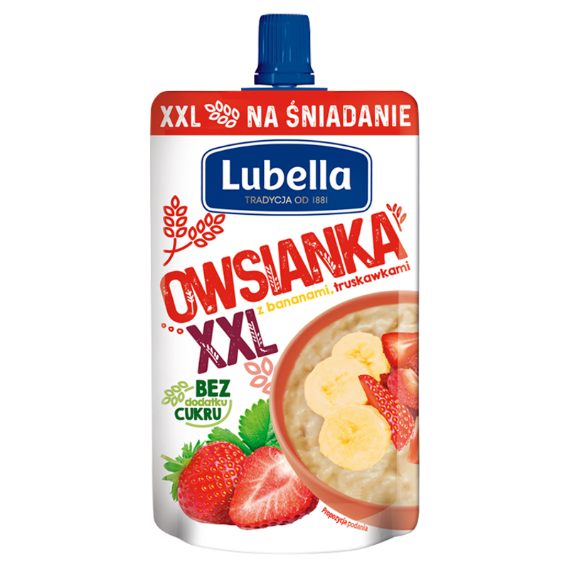 Owsianka XXL z bananami i truskawkami