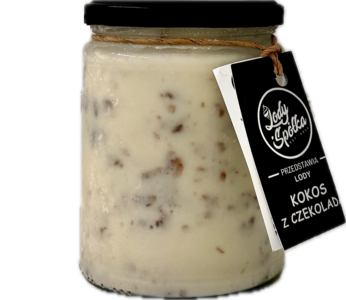 Lody o smaku kokosa z czekoladą