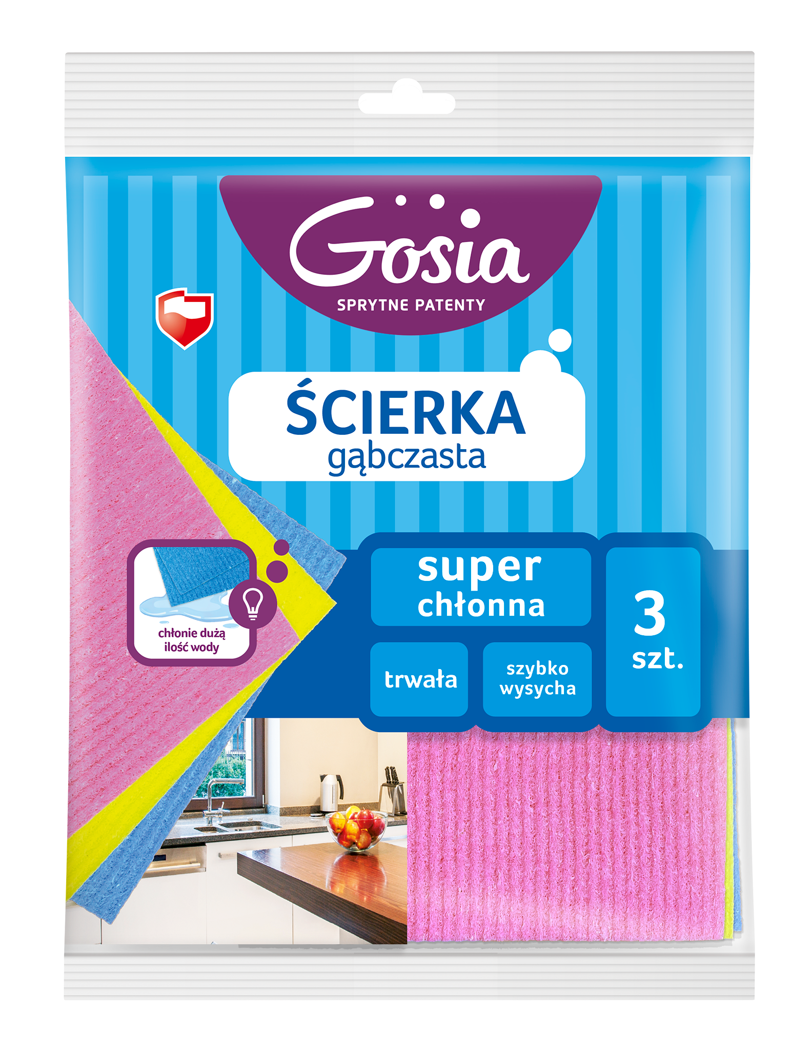 Ścierka gąbczasta 3 sztuki
