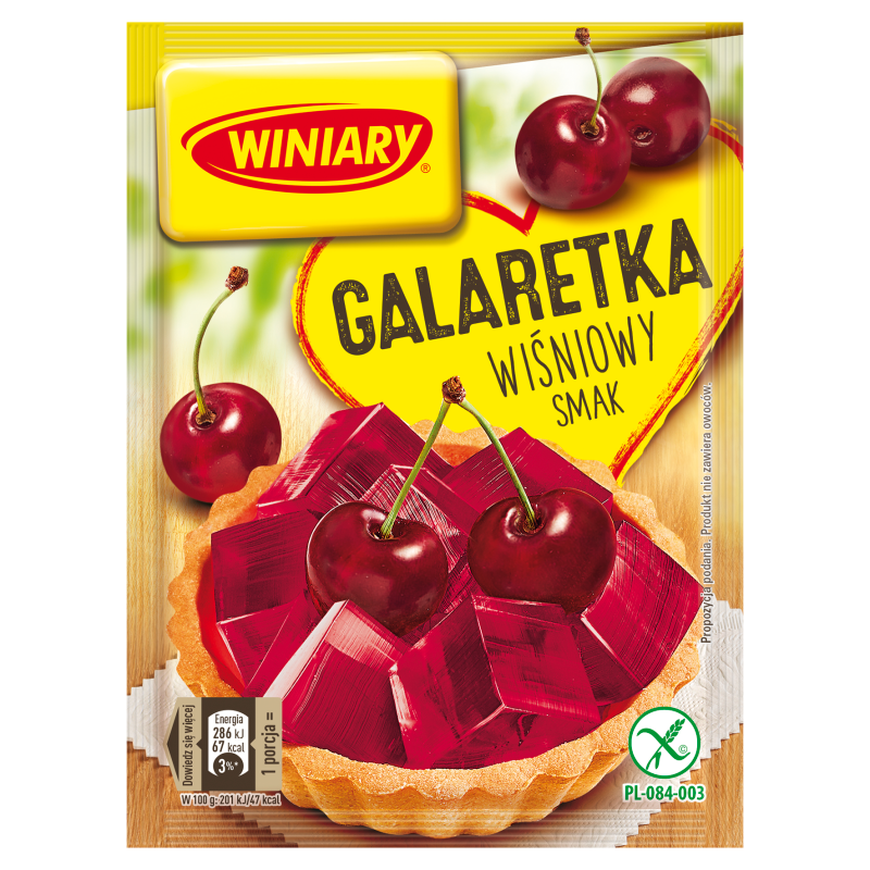 Galaretka o smaku wiśniowym bezglutenowa