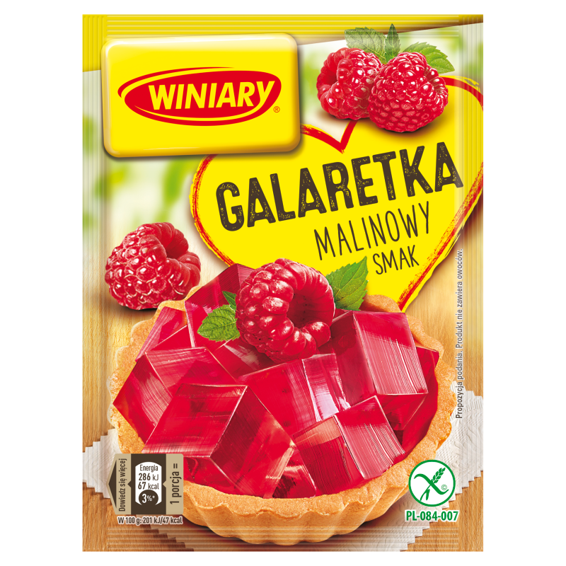 Galaretka o smaku malinowym bezglutenowa