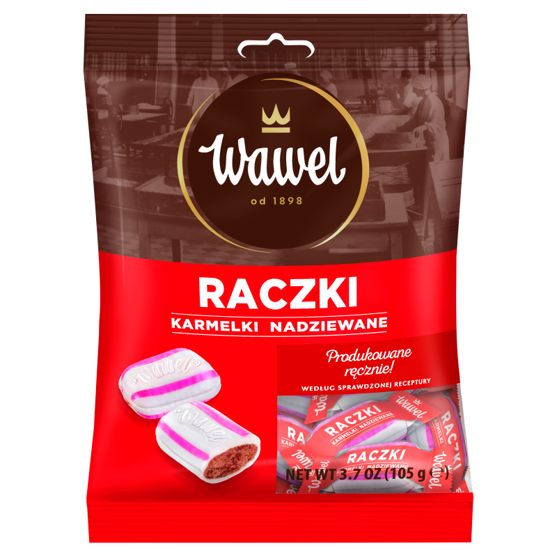 Cukierki nadziewane karmelki Raczki