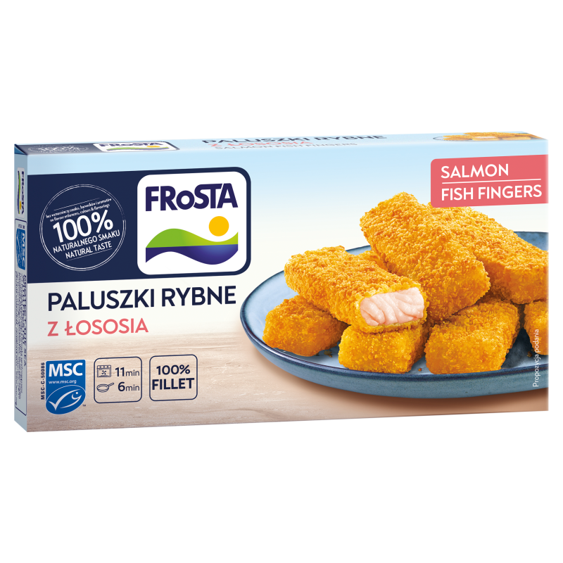 Złote paluszki rybne z łososia mrożone