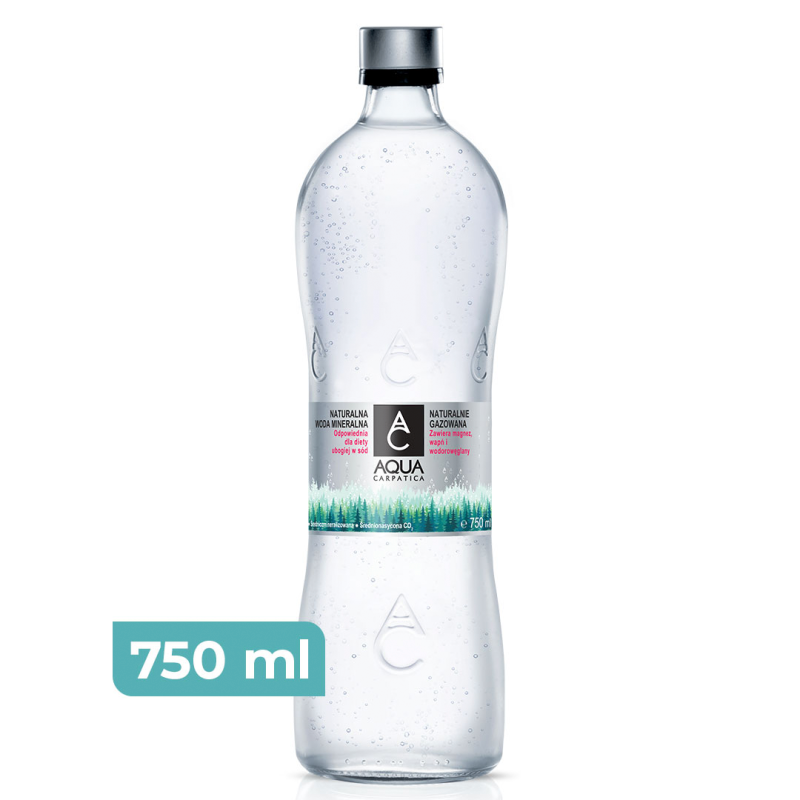 Woda mineralna naturalnie gazowana (szkło)
