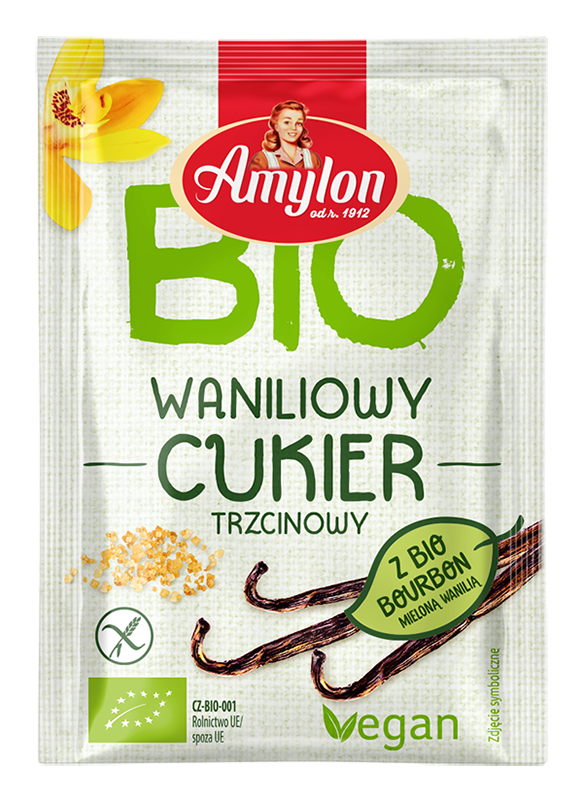 Cukier trzcinowy z mieloną wanilią Bourbon BIO (bezglutenowy)