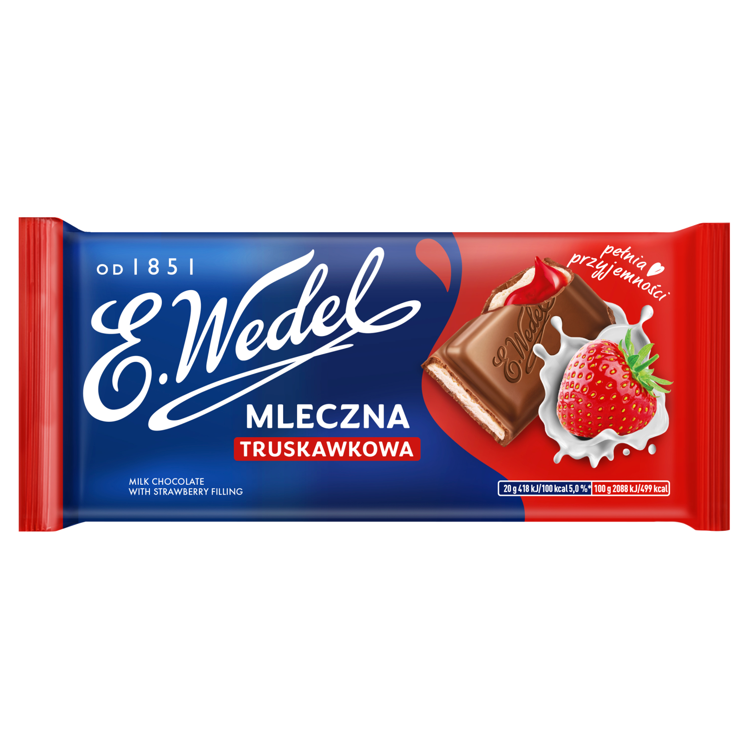 Czekolada mleczna truskawkowa