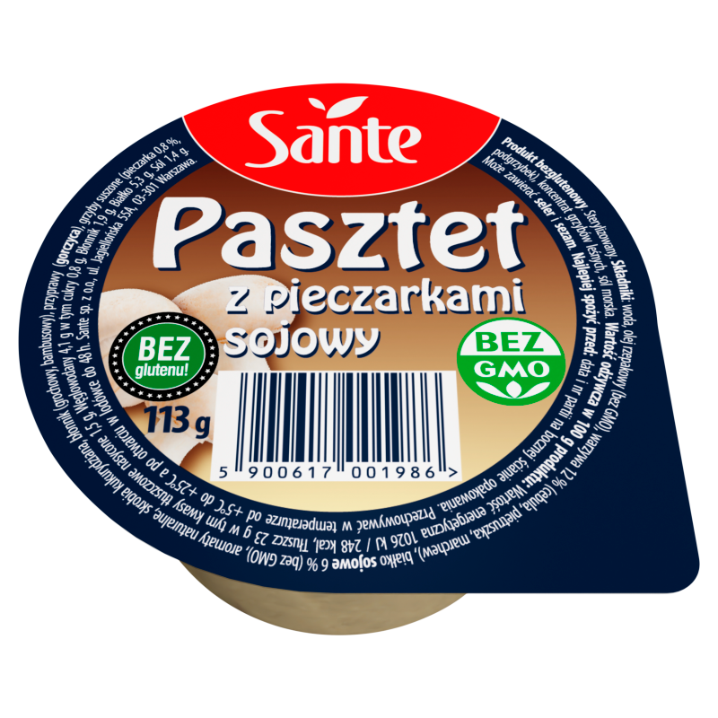 Pasztet sojowy z pieczarkami bezglutenowy