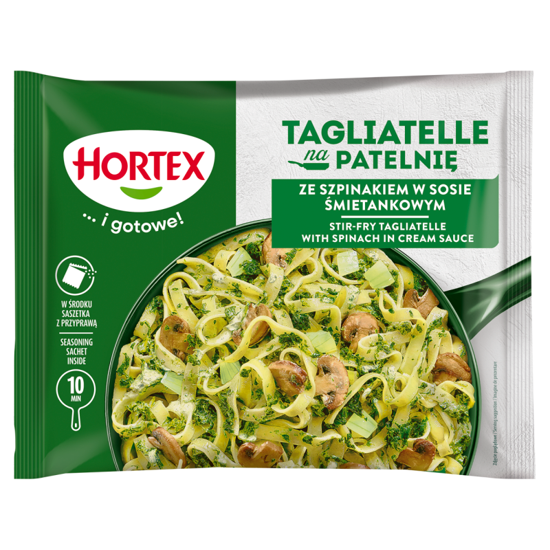 Makaron na patelnię z sosem szpinakowym mrożony