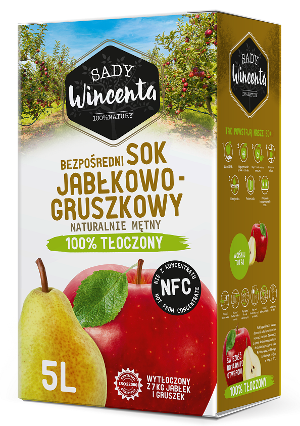 Sok jabłko - gruszka w kartonie tłoczony