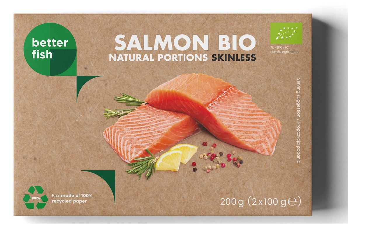 Łosoś Atlantycki bez skóry mrożony BIO (2x100 g)