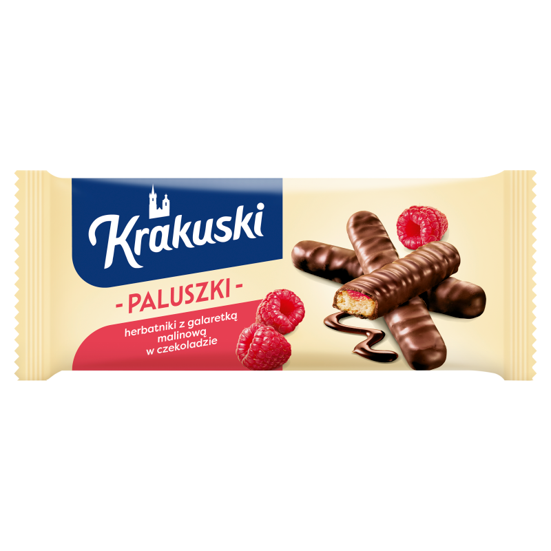 Paluszki z galaretką malinową w czekoladzie