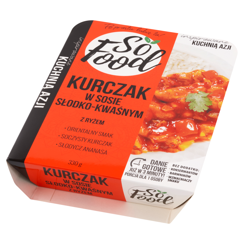 Kurczak w sosie słodko-kwaśnym z ryżem