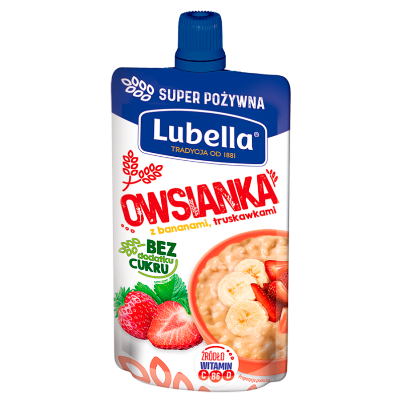 Owsianka z bananami i truskawkami