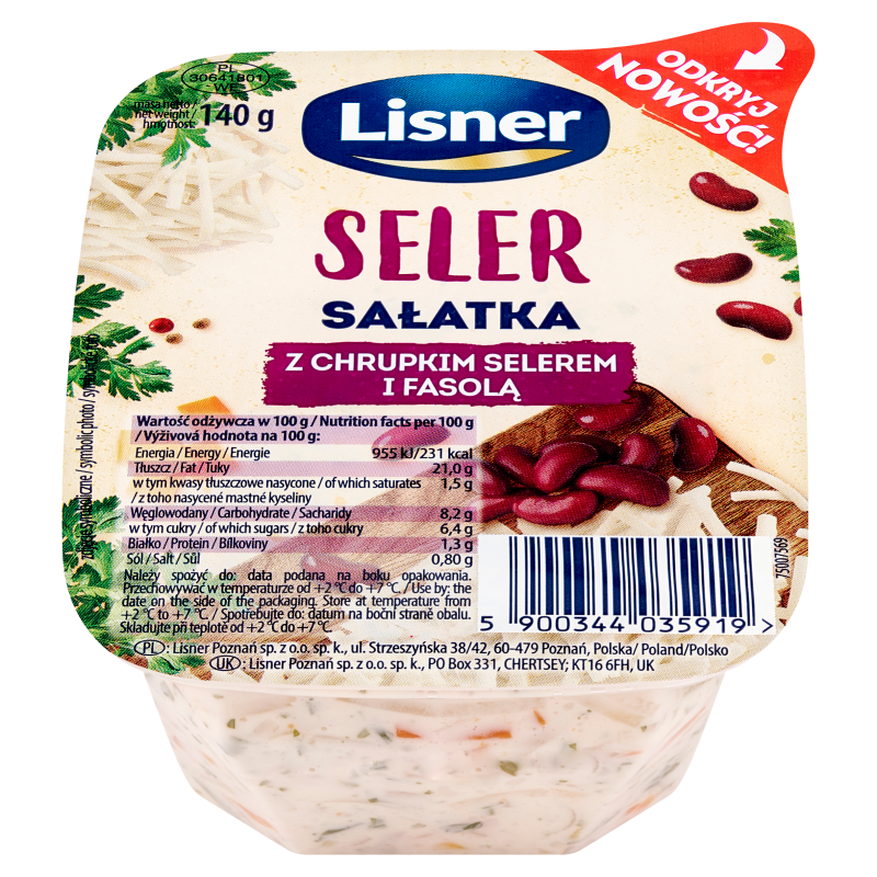 Sałatka z chrupkim selerem i fasolą