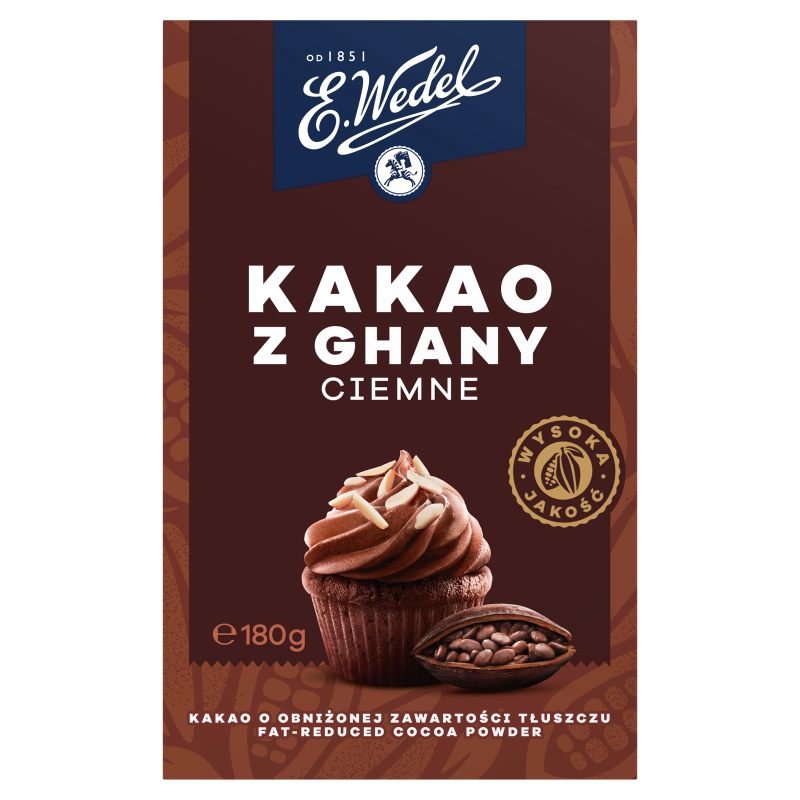 Kakao ciemne z Ghany (o obniżonej zawartości tłuszczu)