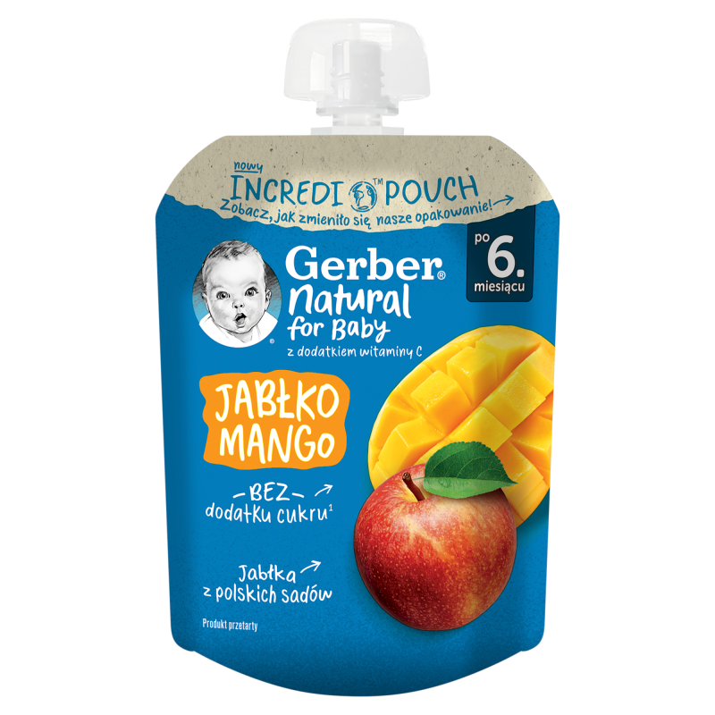 Deserek w tubce jabłko mango dla niemowląt po 6 miesiącu