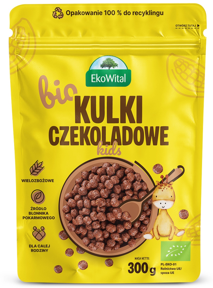 Płatki śniadaniowe czekoladowe Kulki BIO